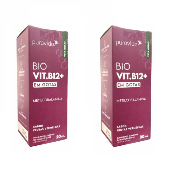 Kit 2 Vitamina B12 Metilcobalamina Puravida 20ml