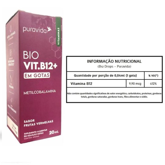Kit 2 Vitamina B12 Metilcobalamina Puravida 20ml