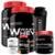 Kit 2 x Whey Protein Waxy Whey 900g + BCAA 100g + Creatina 100g + Glutamina 300g  + Coque - BB