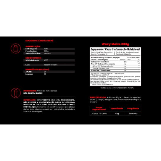 Kit 2 x Whey Protein Waxy Whey 900g + Creatina 100g + 2 Waxy Maize 800g - Bodybuilders
