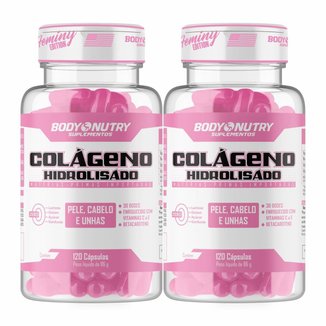 Kit 2x Colágeno Hidrolisado Feminy Body Nutry – 120 Cápsulas Cada – Com Vitaminas C, E e Betacaroten