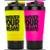 Kit 2x Coqueteleira Shaker Conquer Your Dreams 500ml - Iridium Labs - Amarelo+Rosa