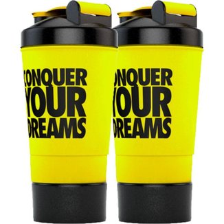Kit 2x Coqueteleira Shaker Conquer Your Dreams 500ml - Iridium Labs