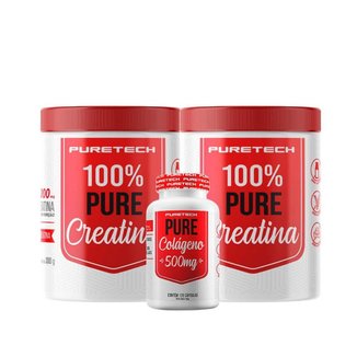 Kit 2x Creatina 100% Pure 300g + Colágeno 120 Caps PURETECH