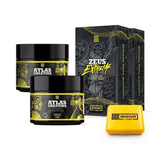 Kit 2x Creatina + 2x Zeus Extreme + Porta Caps Iridium Labs