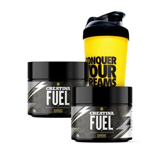 Kit 2x Creatina Monohidratada Fuel 150g + Coqueteleira 600ml