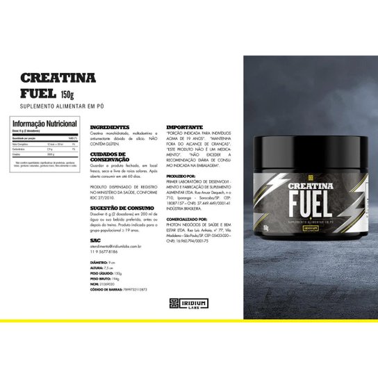 Kit 2x Creatina Monohidratada Fuel 150g + Coqueteleira 600ml