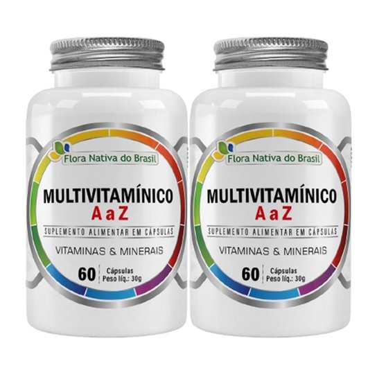 Kit 2x Multivitamínico De A Z Minerais 60 Cápsulas Flora Nativa