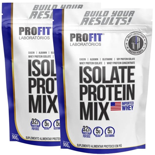 Kit 2x Whey Isolate Protein Mix Refil 900g Profit Sabores