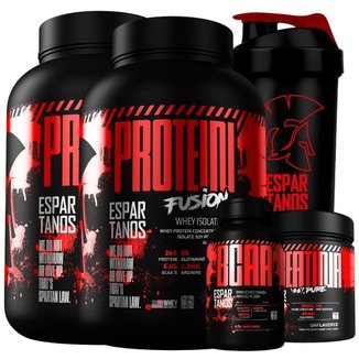 Kit 2x Whey Protein Fusion + Bcaa + Creatina + Shaker