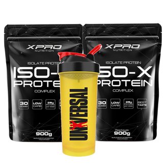 Kit 2x Whey Protein Iso - X Complex 900g - XPRO Nutrition + Coqueteleira 600ml - Universal