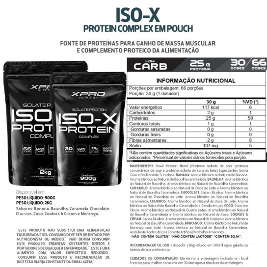 Kit 2x Whey Protein Iso - X  Protein Complex 2kg - XPRO Nutrition