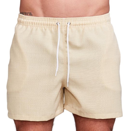 Kit 3 Bermudas Linho Masculina Curta