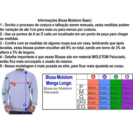 Kit 3 Blusa Frio Moletom Basic MXD Conceito Sem Capuz e Bolso Lisas