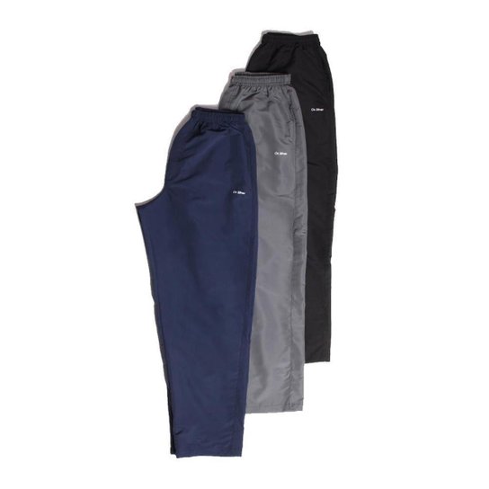 Kit 3 Calça Infantil Tactel OX SILVER Bolsos Frente e Costa