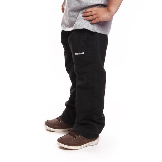 Kit 3 Calça Infantil Tactel OX SILVER Bolsos Frente e Costa