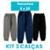 Kit 3 Calças Infantil Juvenil Moletom Com Punho Unisex 1 a 16 - Mescla