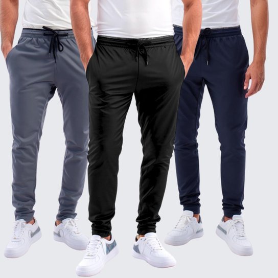 KIT 3 Calças Masculina Esporte Treino Academia