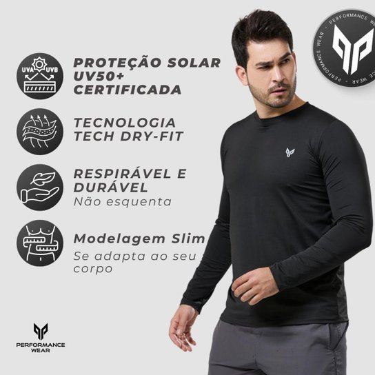 Kit 3 Camiseta Camisa Térmica Segunda Pele Manga Longa Proteção Solar UV 50+ Termica Masculina