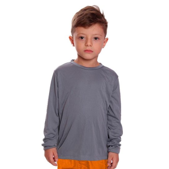 Kit 3 Camiseta Infantil Menino Proteção UV Térmica Solar Manga Longa Camisa Esporte Camisetas