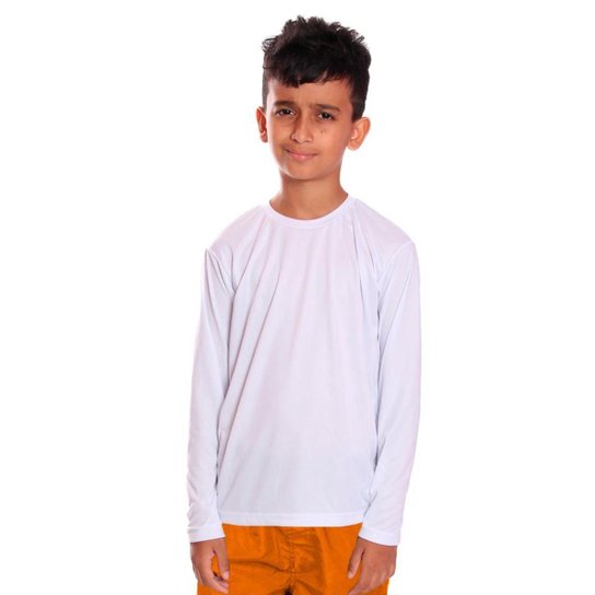 Kit 3 Camiseta Infantil Menino Proteção UV Térmica Solar Manga Longa Camisa Esporte Camisetas