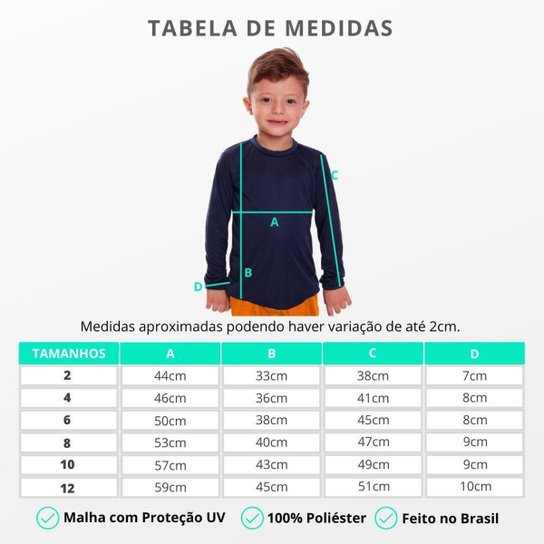 Kit 3 Camiseta Infantil Menino Proteção UV Térmica Solar Manga Longa Camisa Esporte Camisetas
