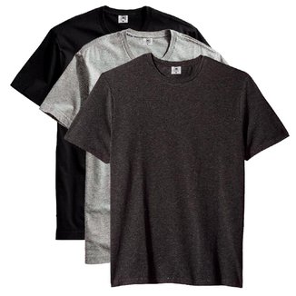 Kit 3 Camisetas AMGK Masculina Lisa Premium 100% Algodão