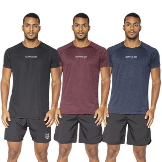 Kit 3 Camisetas Dry Alpha Co Masculina