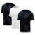Kit 3 Camisetas Manga Curta Proteção Solar UV Piscina Praia - Preto+Branco