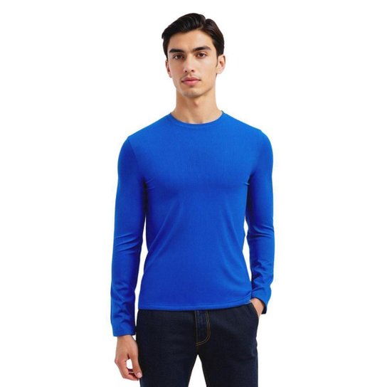 Kit 3 Camisetas Masculina Segunda Pele Manga Longa Dry Lisa Praia Camisa Blusa Camiseta Treino Bike