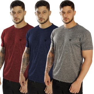 Kit 3 Camisetas Masculinas Basica Dry Passeio e Treino