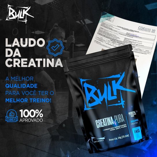 Kit 3 Creatina Monohidratada 100% Pura 300g Bulk Nutrition