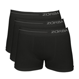 Kit 3 Cuecas Zorba Boxer Side sem Costura Microfibra 839 Bco/Pto/Mho - P