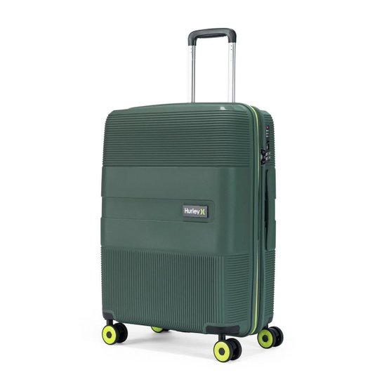 Kit 3 Malas De Viagem ABS Rígido Hurley Rodinhas 360° Reforçada com Cadeado TSA Espaçosa