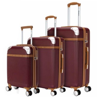 Kit 3 Malas de Viagem Primicia P, M  e G Moderna Casual Reforçada Espaçosa