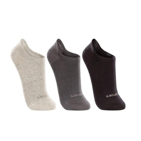 Kit 3 Pares de Meia Sapatilha Invisível Lupo 3170089