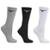 Kit 3 Pares Meia Mizuno Cano Alto Training Atoalhada Cinza/Branca/Preta MIMFTA51917 - Preto