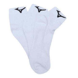 Kit 3 Pares Meia Mizuno Cano Curto Respirabilidade Branca MIMTA5196