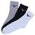 Kit 3 Pares Meia Mizuno Cano Médio Training Atoalhada Cinza/Branca/Preta MIMFTA51915 - Preto