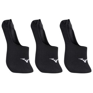 Kit 3 Pares Meia Mizuno Training Invisível Preta MIMTA5192