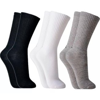 Kit 3 Pares Meias Lupo Cano Alto Longo Masculina Meia Feminina Algodão Calcanhar Verdadeiro Original