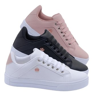 Kit 3 Pares Tênis Casual Feminino Sbelta Conforto