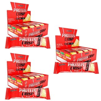 Kit 3 Protein Crisp Bar - 12 Unidades 45g Cheesecake Frutas Vermelhas - IntegralMédica