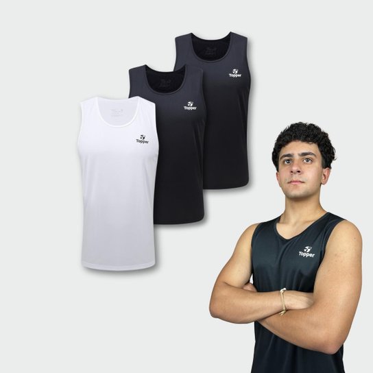 Kit 3 Regata Futebol Treino Topper Classic New Drycool