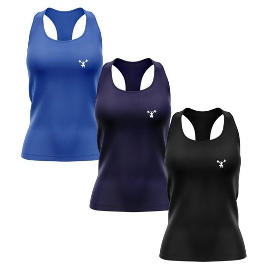 Kit 3 Regatas Nadador Agachamento Feminino
