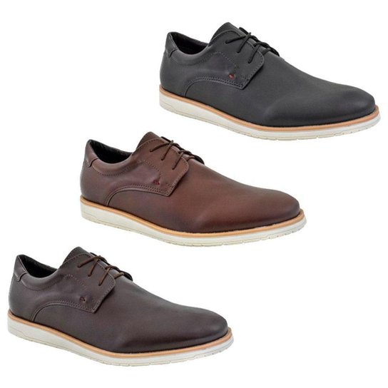 KIT 3 Sapatos Masculino Casual Trabalho Eventos Dia a Dia