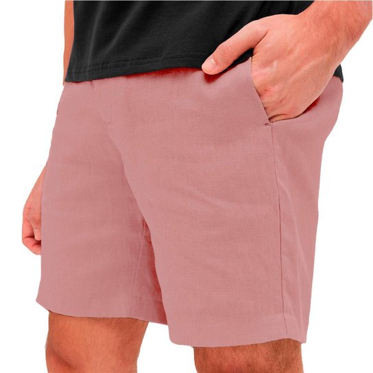 Kit 3 Shorts Linho Premium Bermuda Masculina Moda Praia Luxo