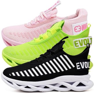 Kit 3 Tênis Feminino de Academia Corrida Leve Confortável