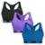 Kit 3 Tops Puma Nadador Sem Costura Feminino - Preto e Azul G - Preto