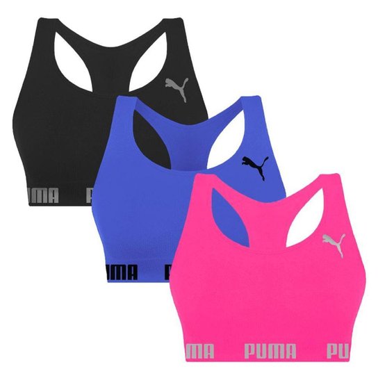 Kit 3 Tops Puma Nadador Sem Costura Feminino